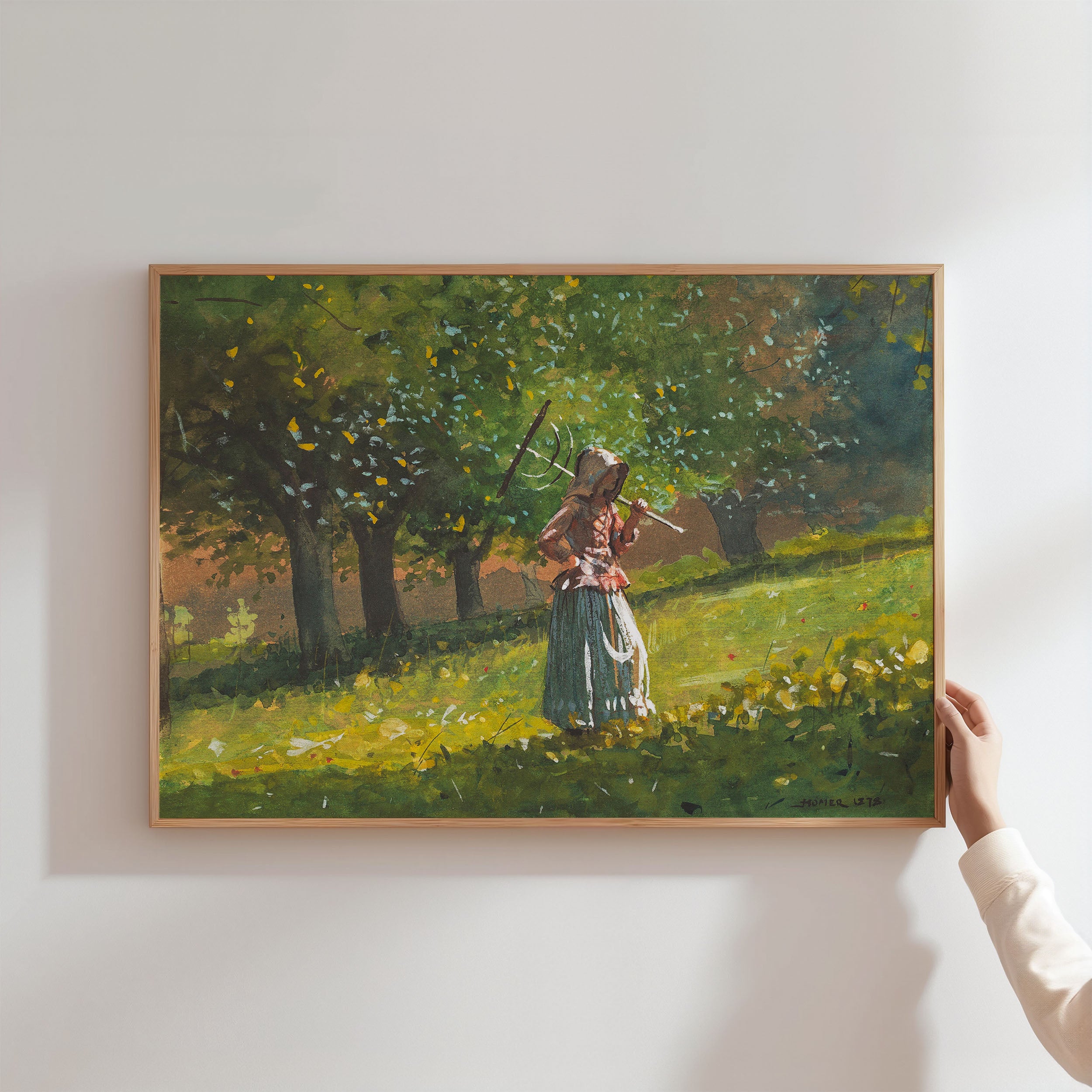 girl with hay rake