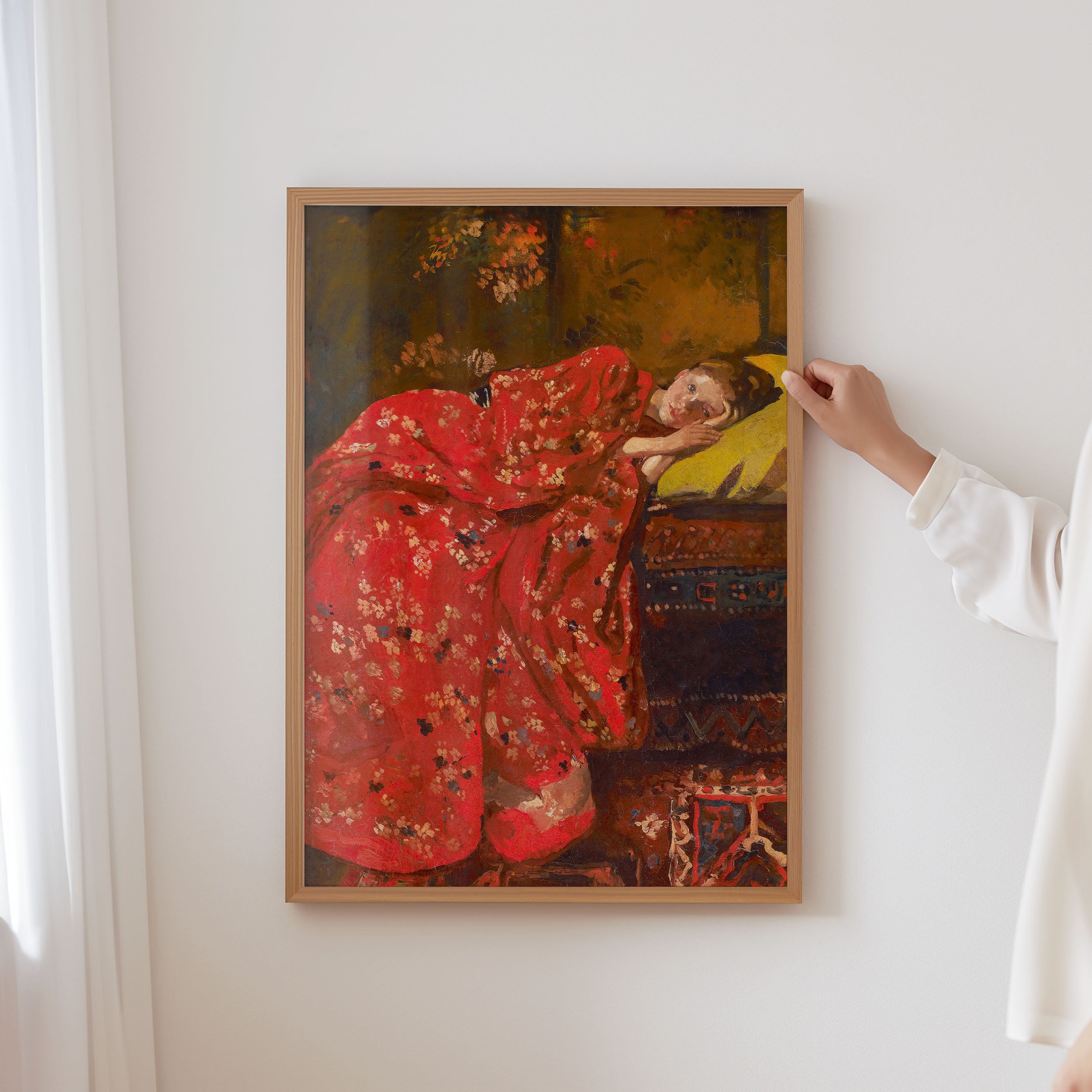 girl in red kimono