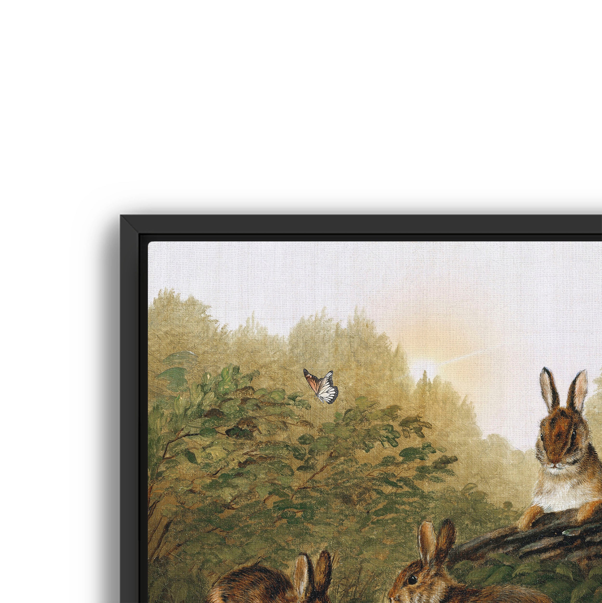 bunnies on a log