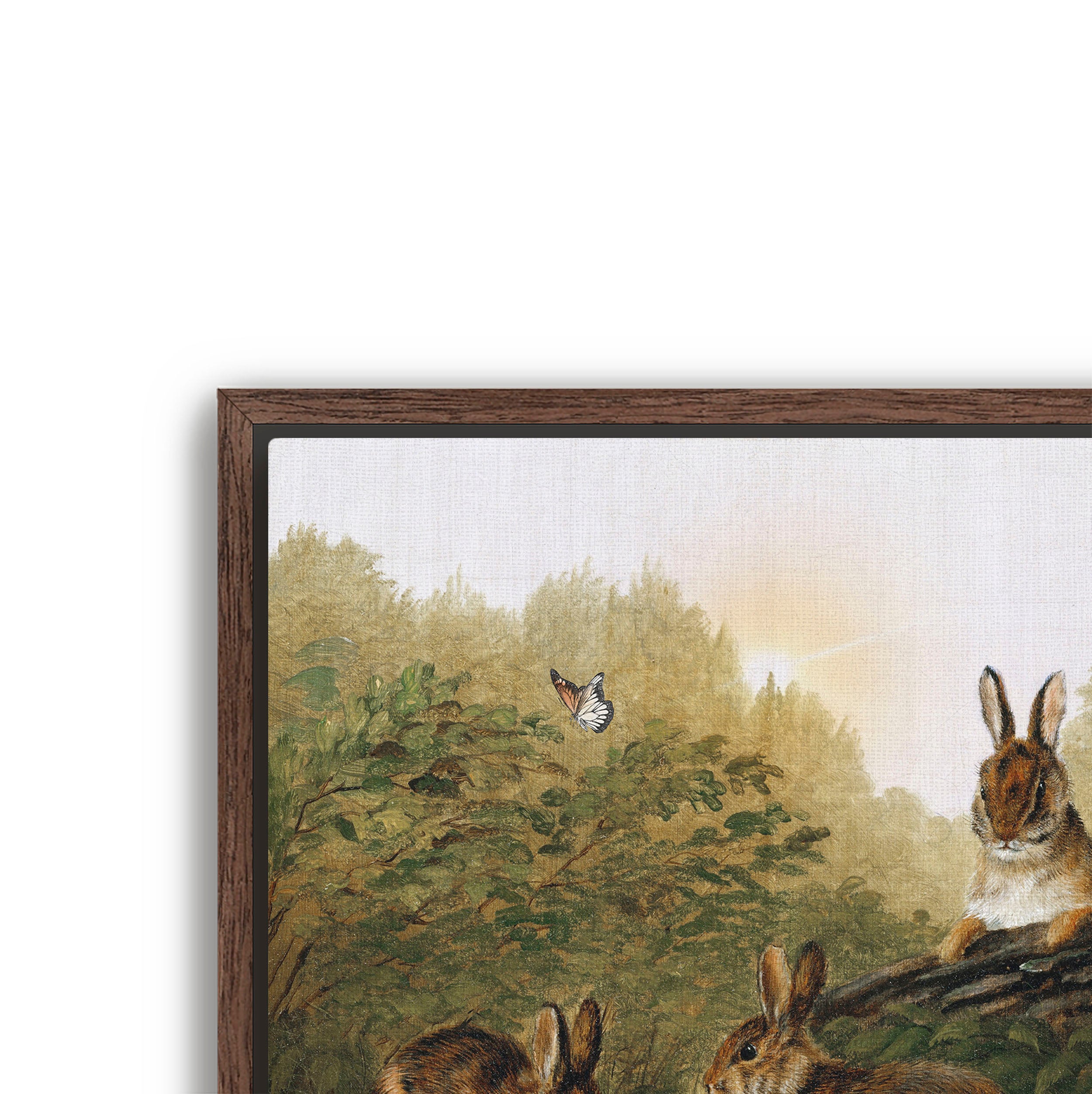 bunnies on a log