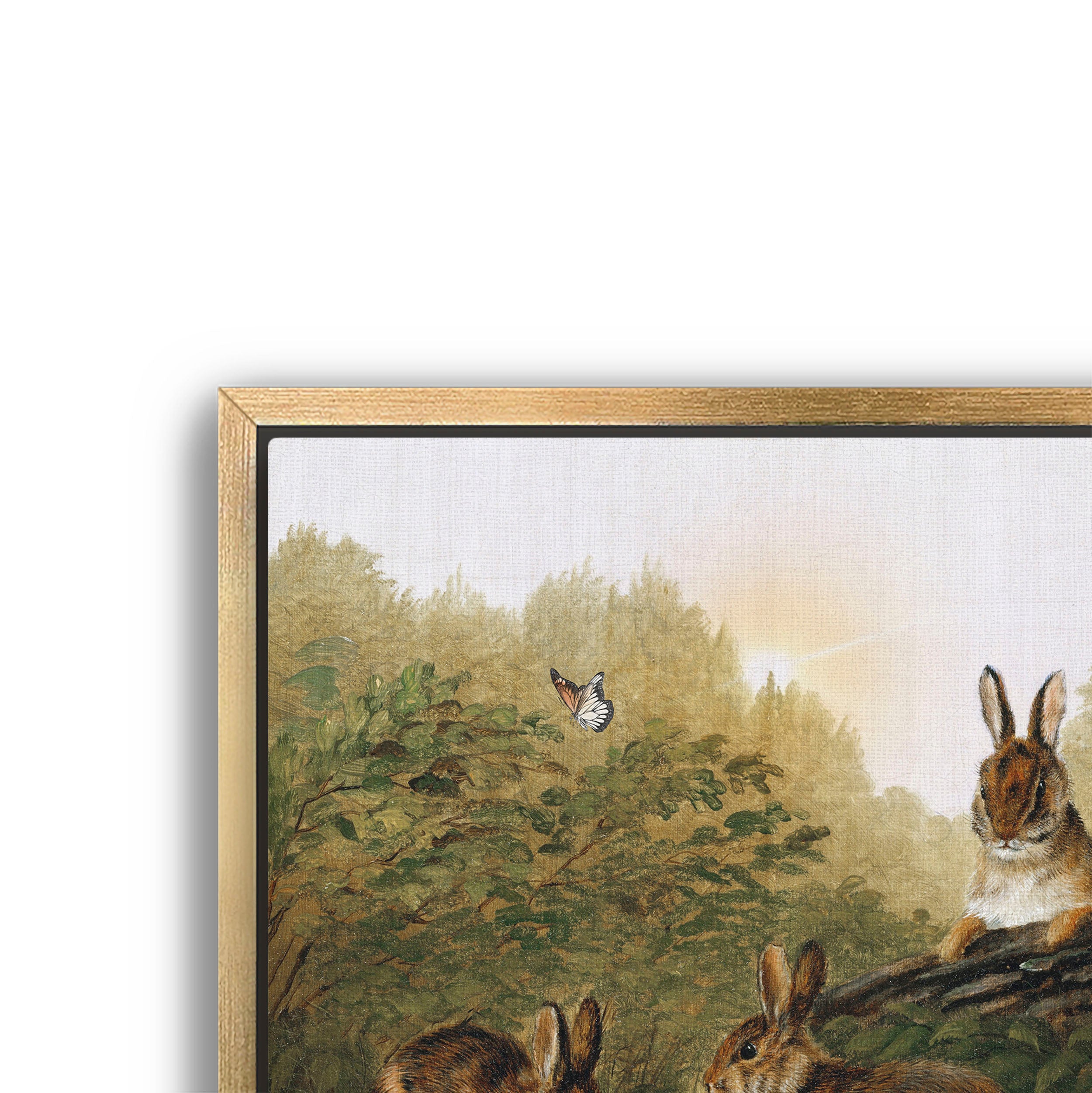 bunnies on a log