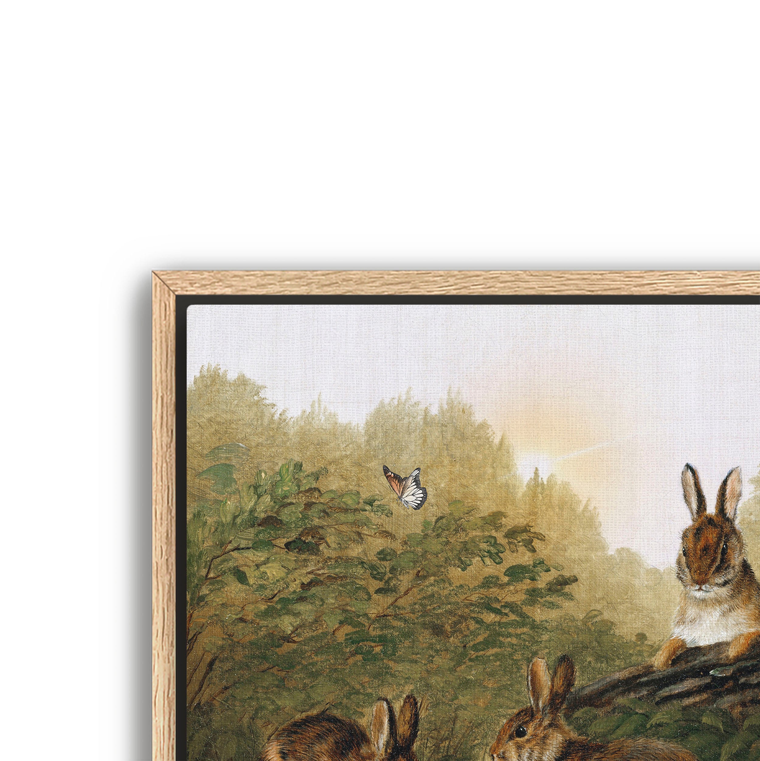 bunnies on a log