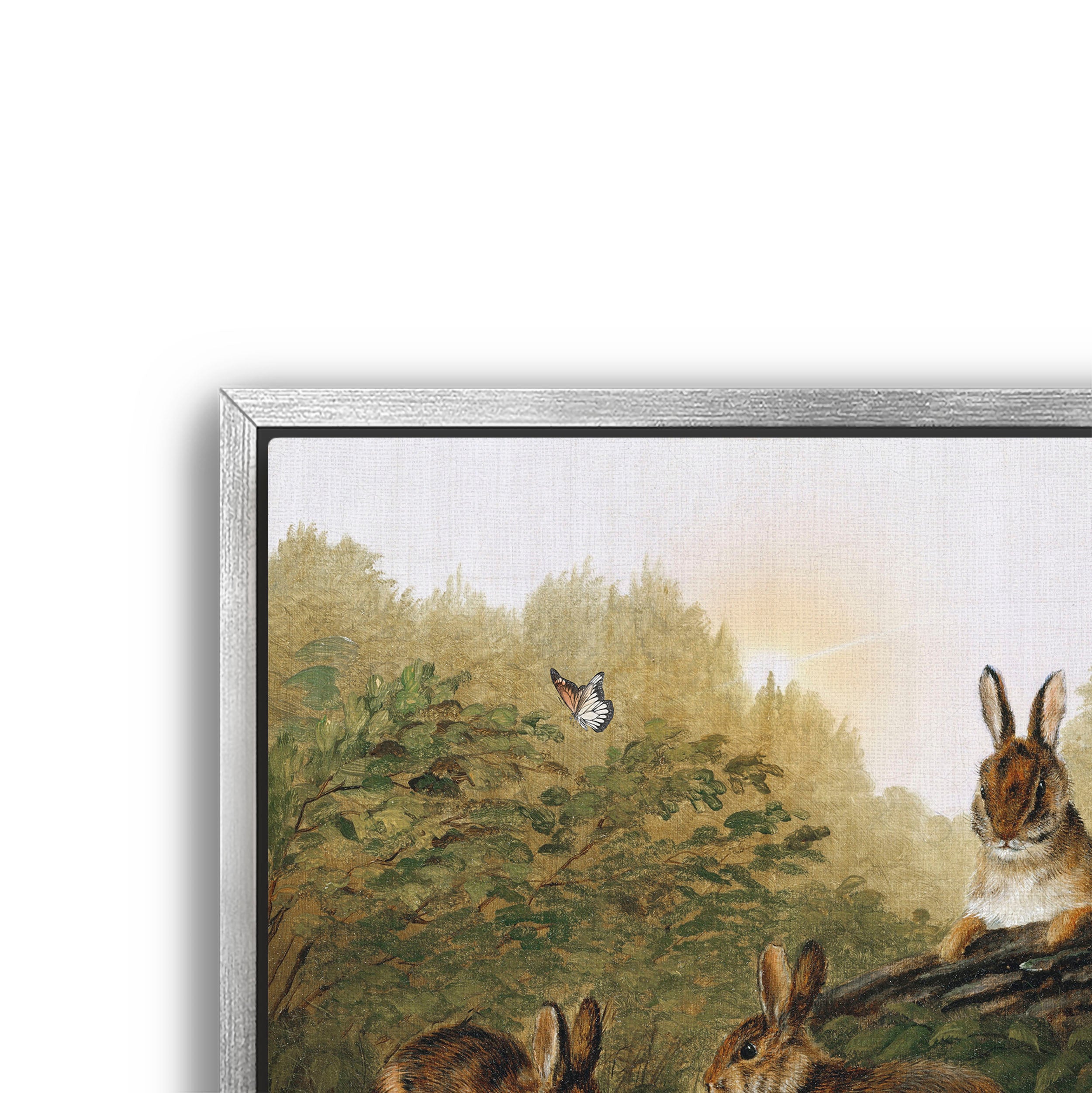 bunnies on a log
