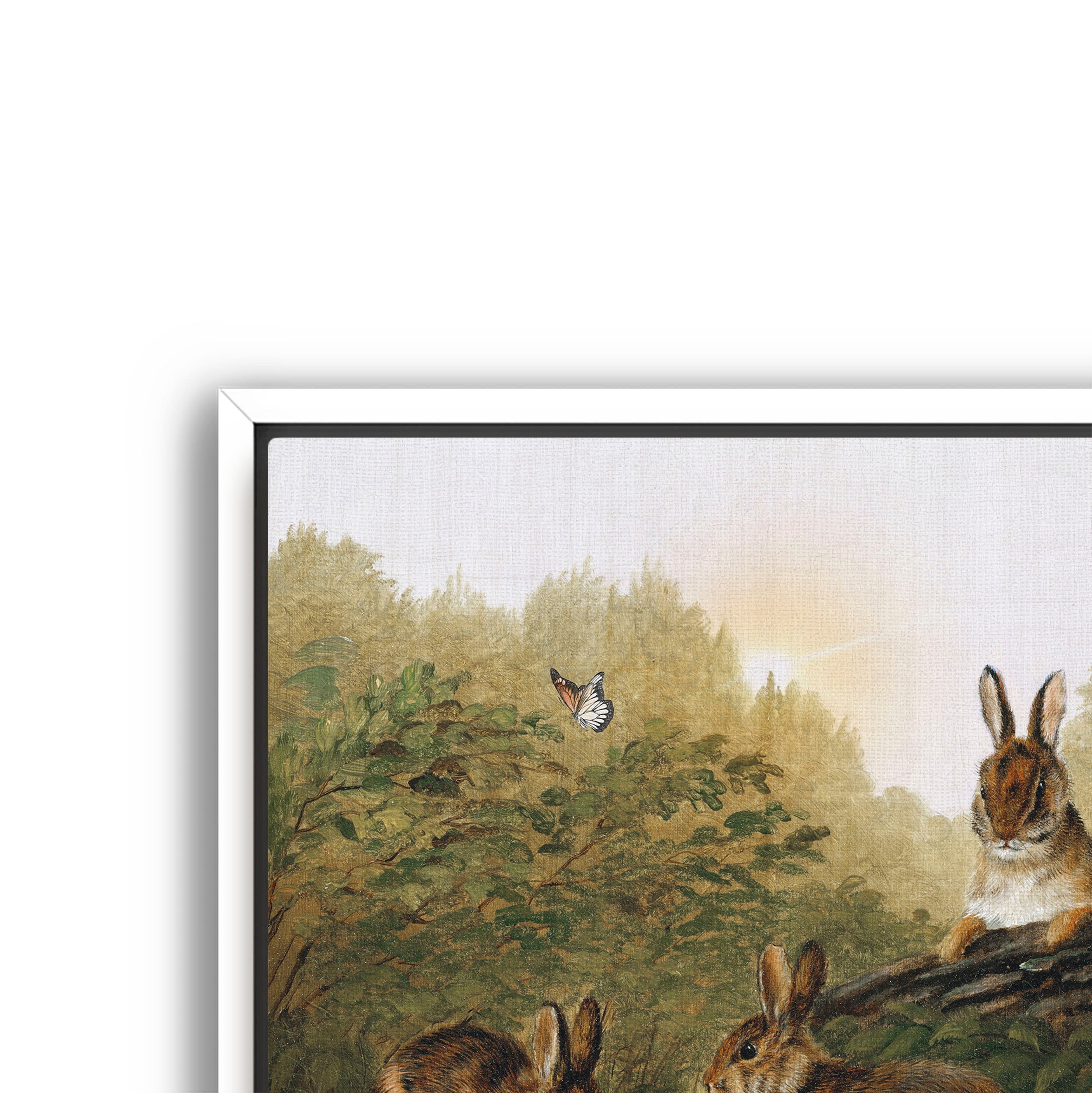 bunnies on a log
