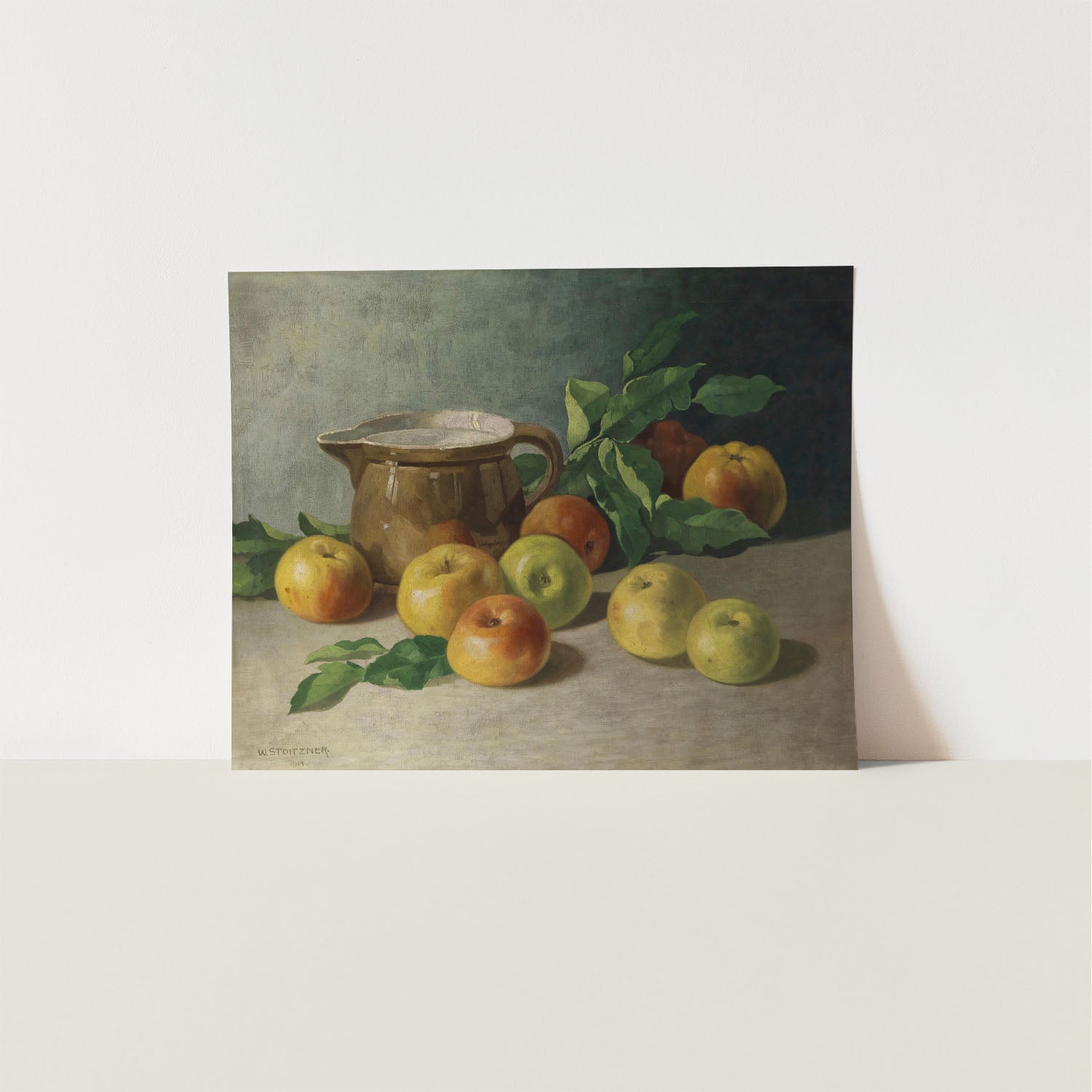 leaves and apples