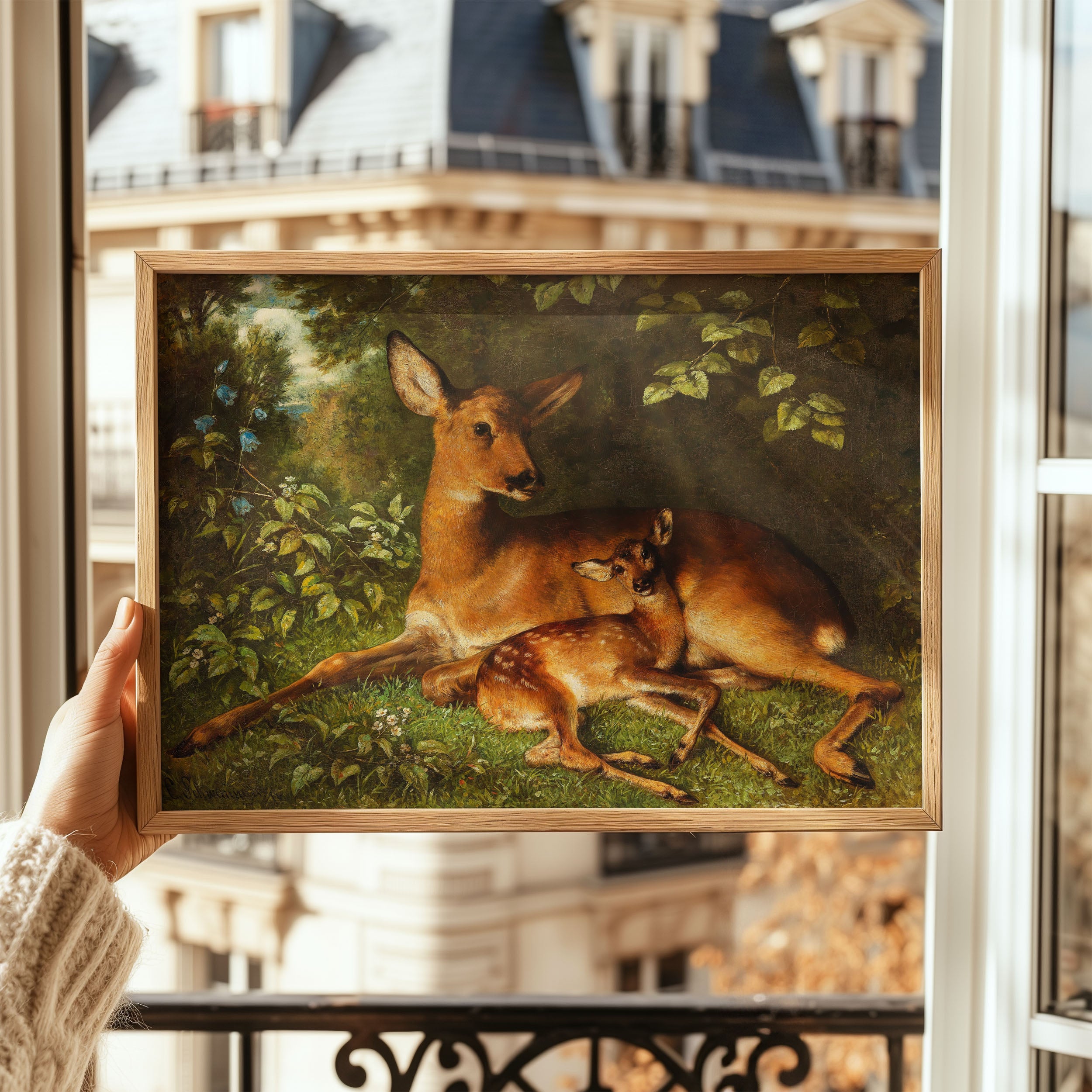a doe with fawn