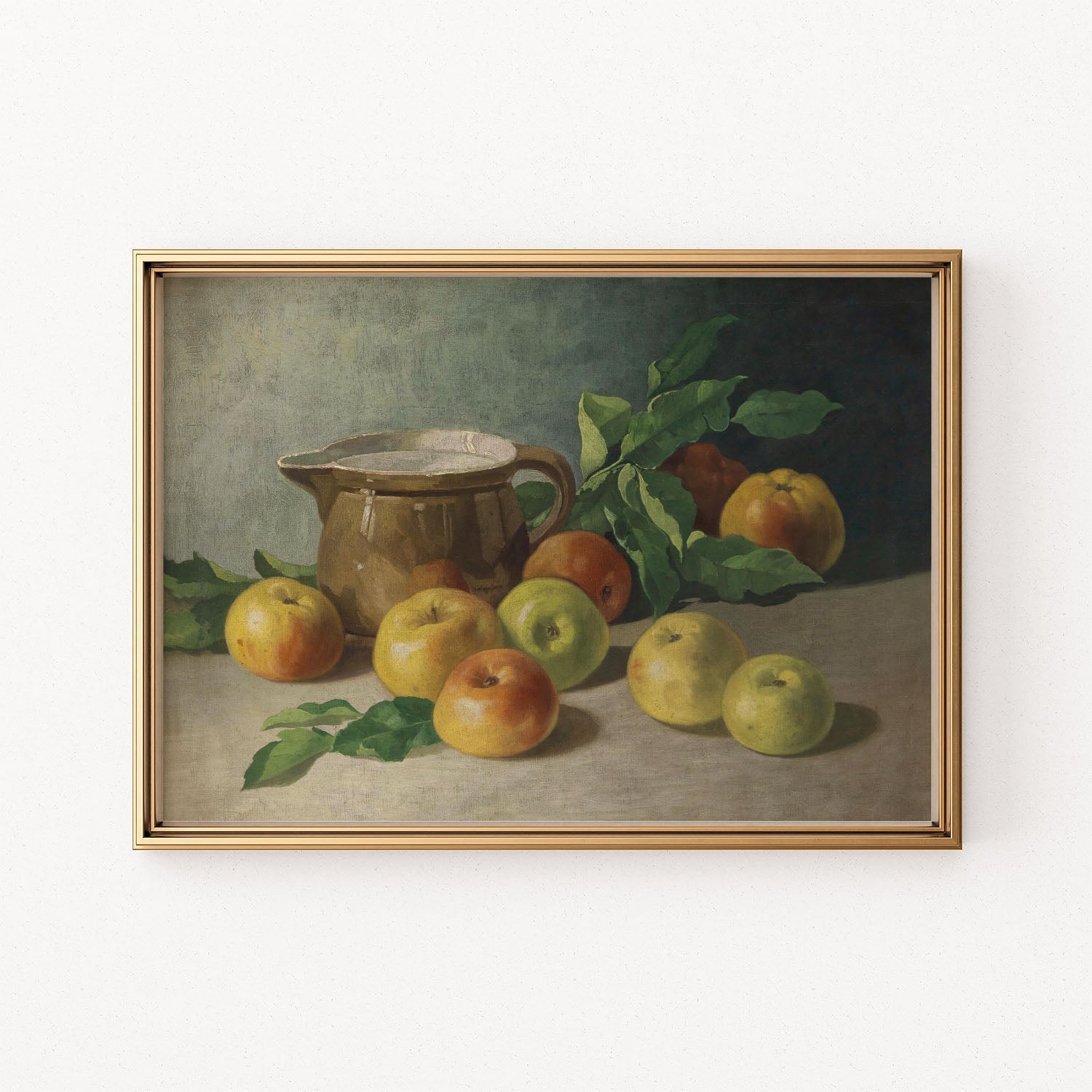 leaves and apples