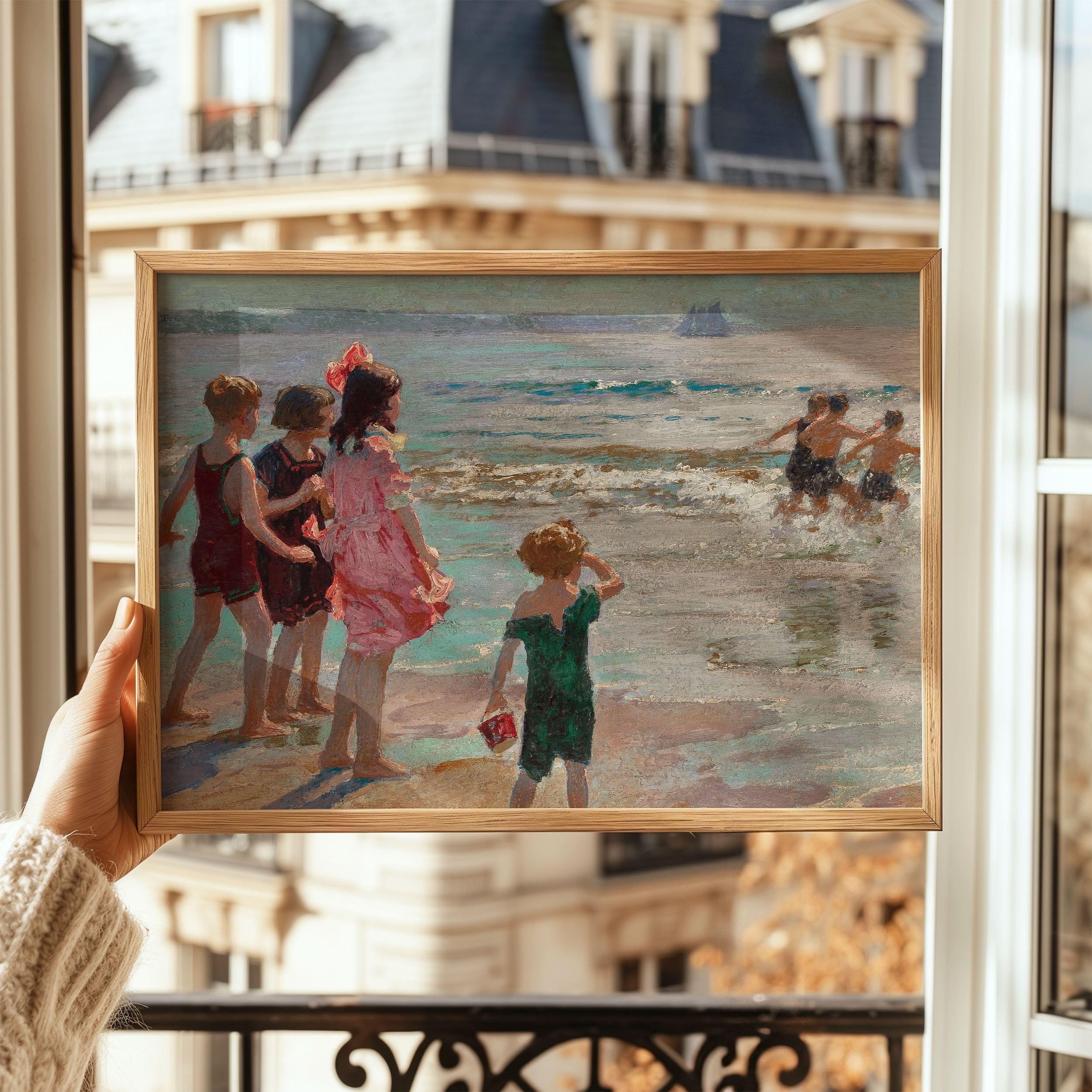 children at the shore