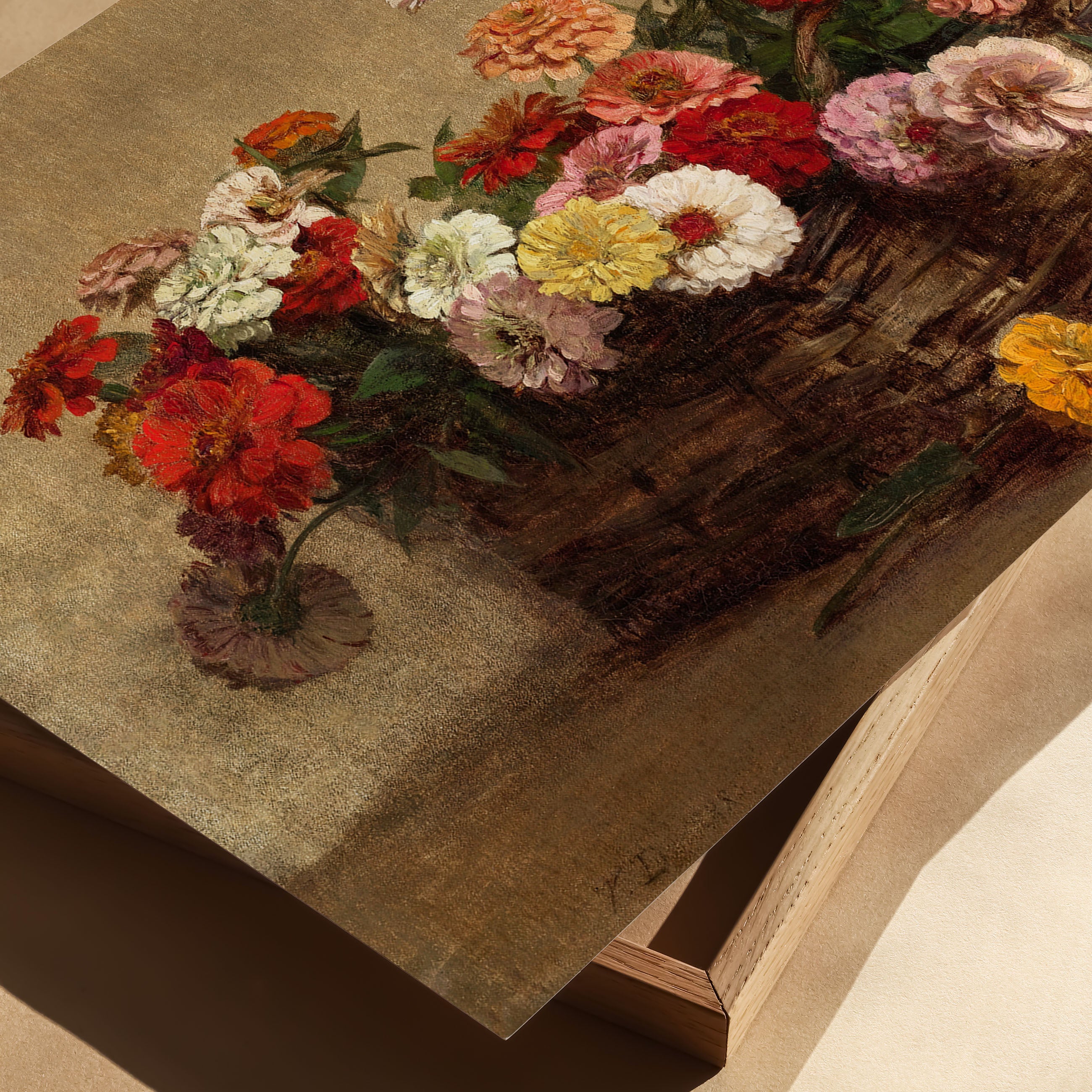basket of zinnia's