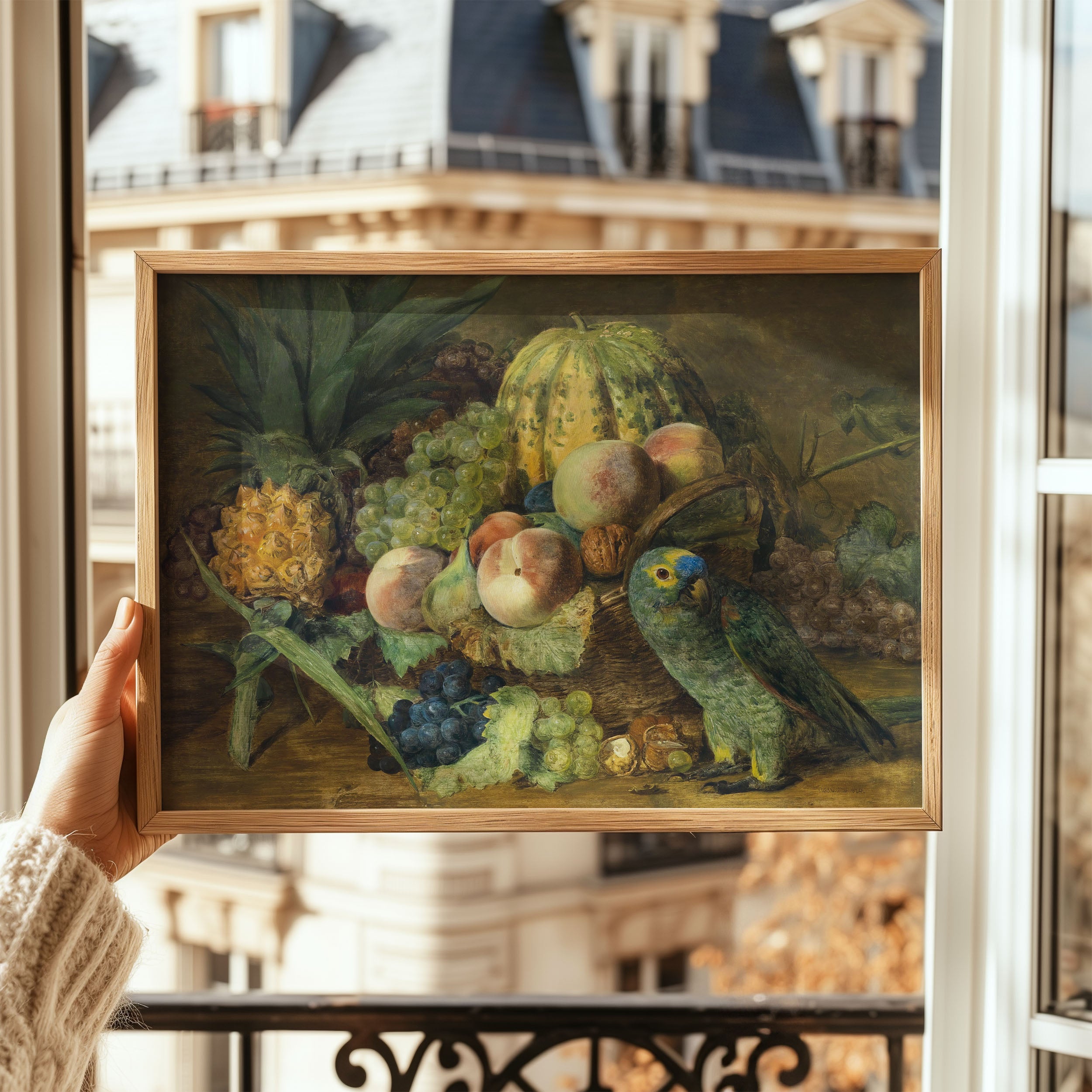 fruit with parrot