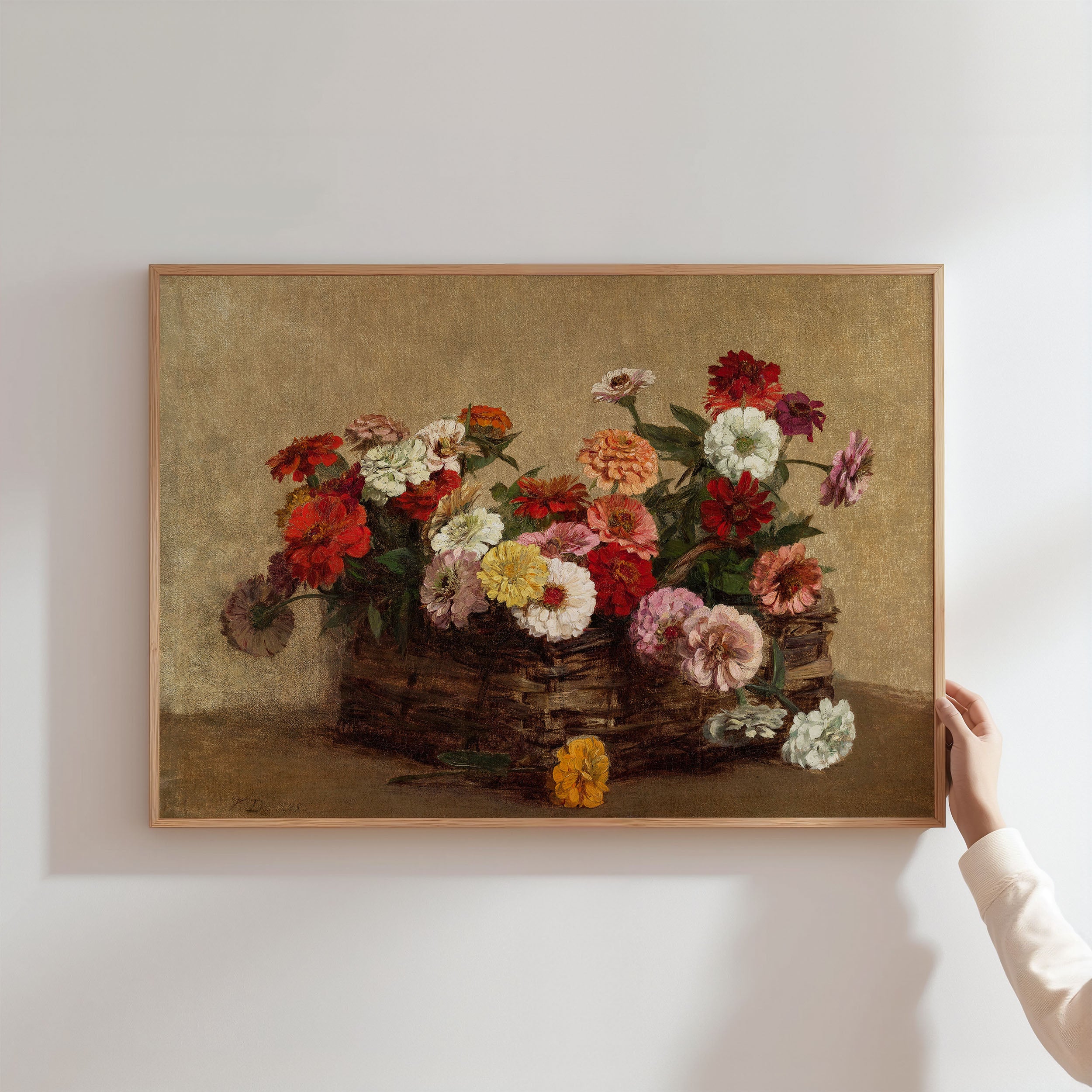 basket of zinnia's