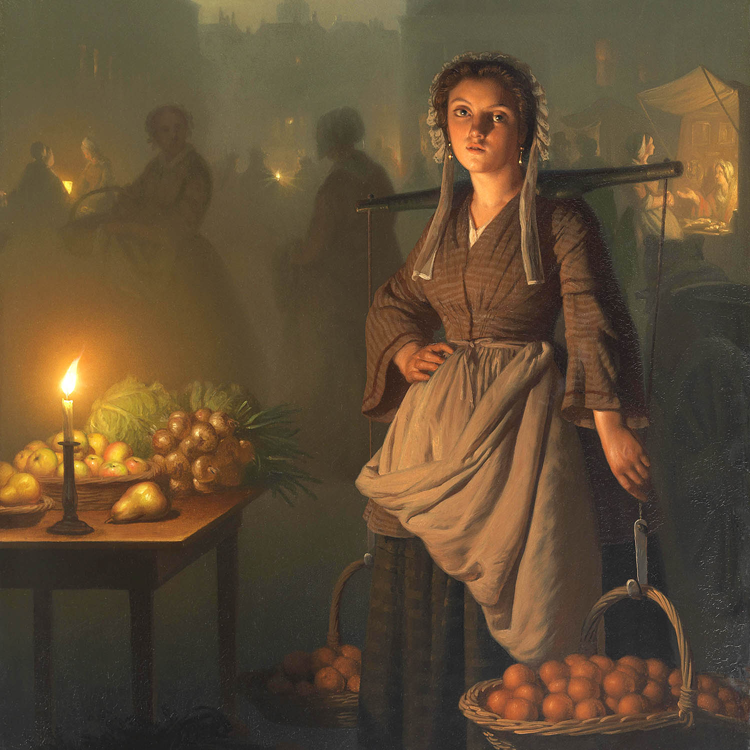 market by candle light