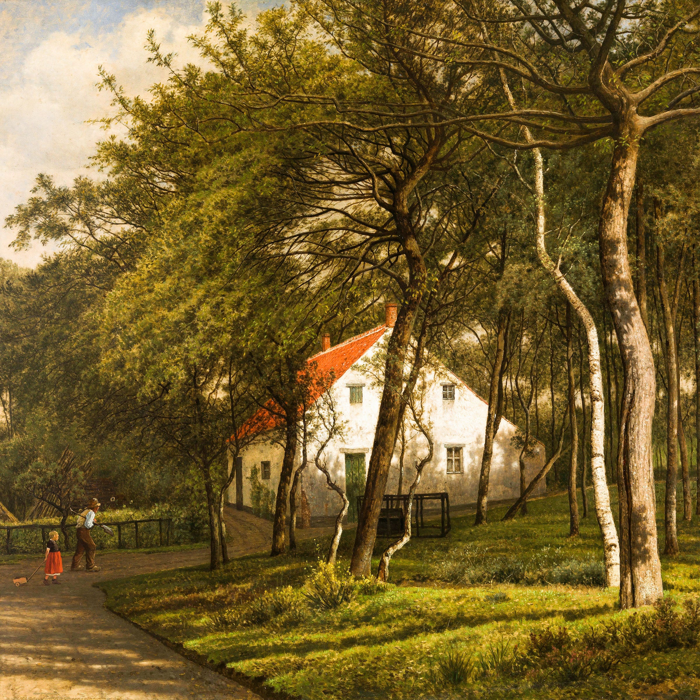 cottage at sunset