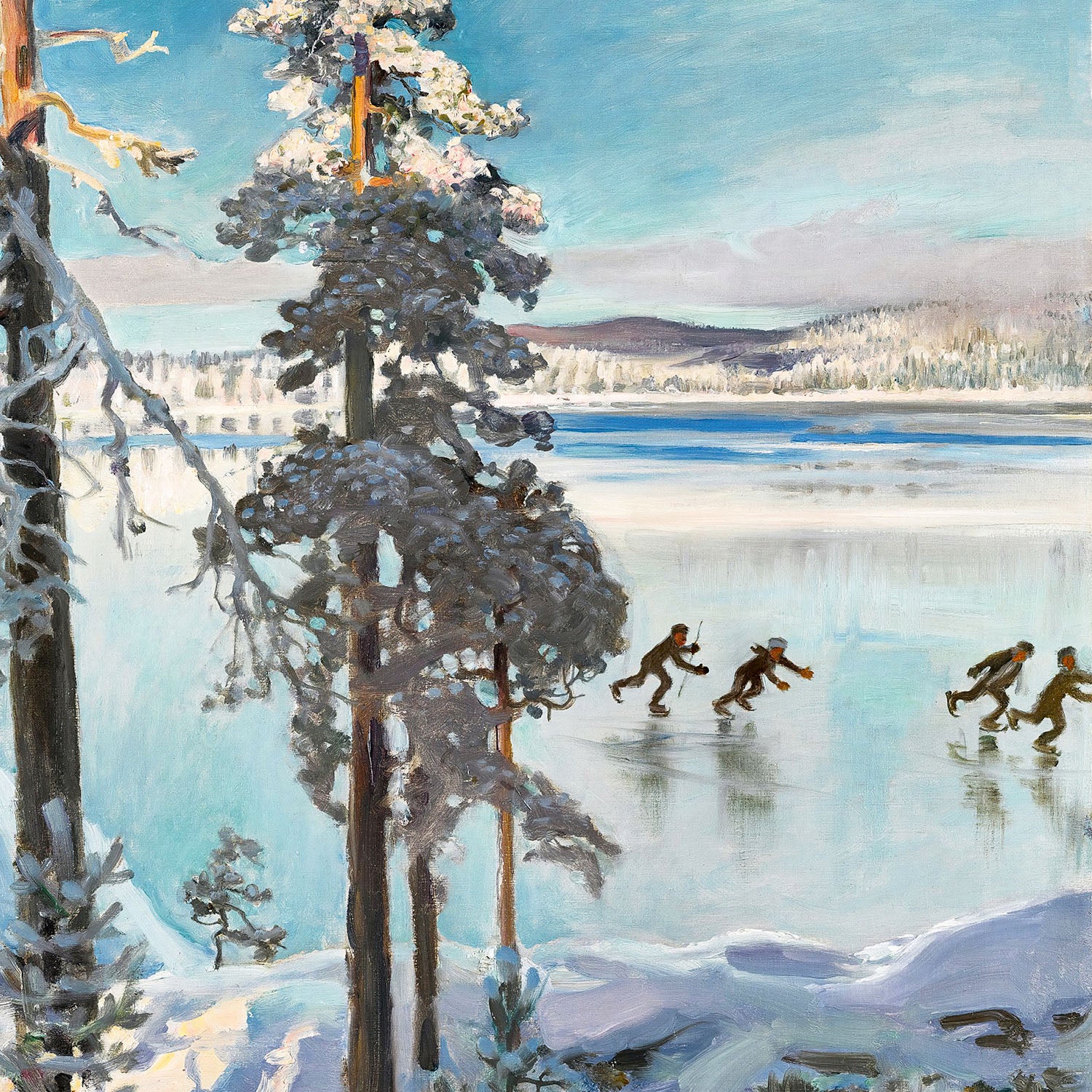 skaters on lake ruovesi