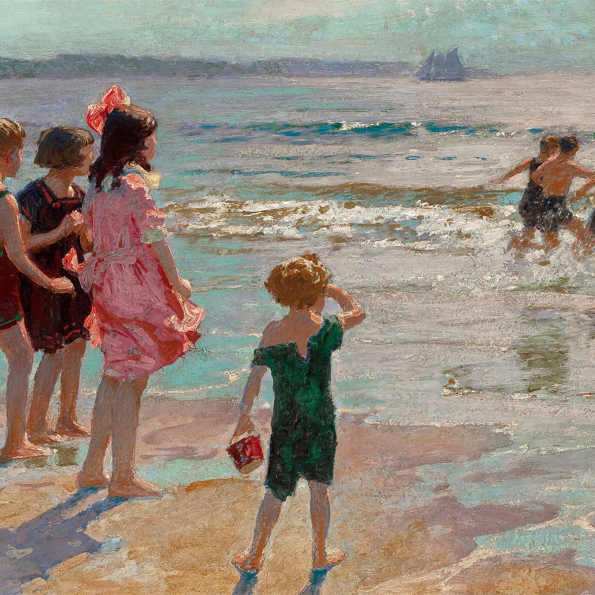 children at the shore