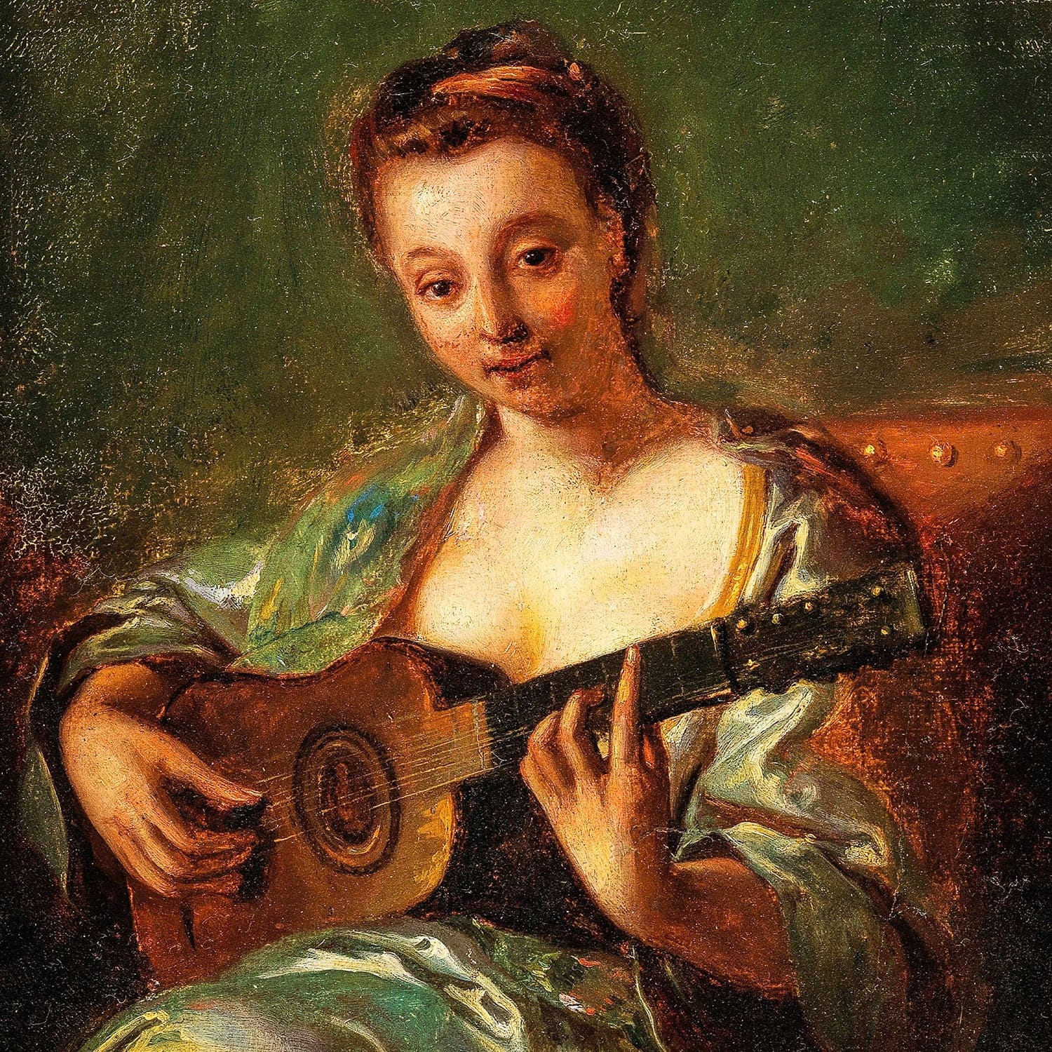 lady playing the guitar