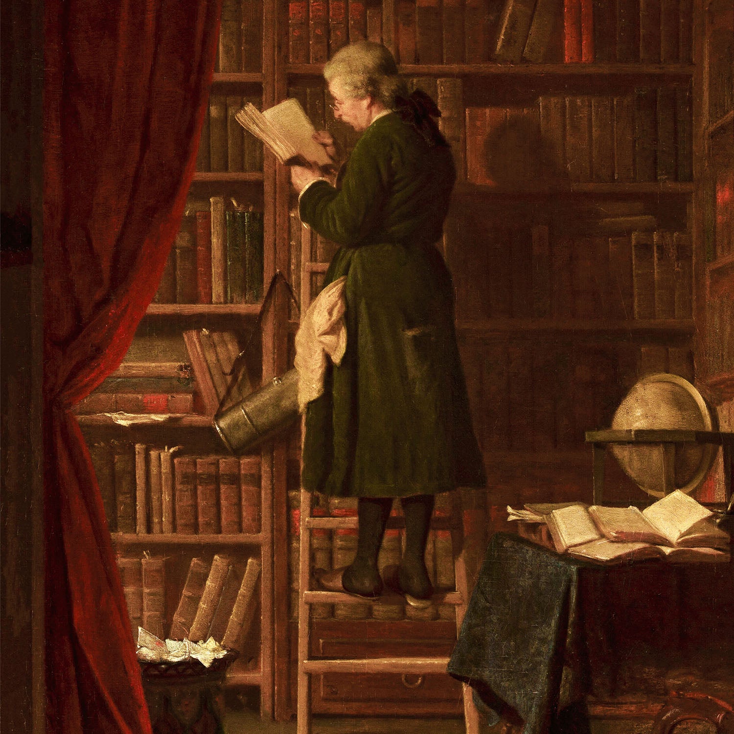 in the library