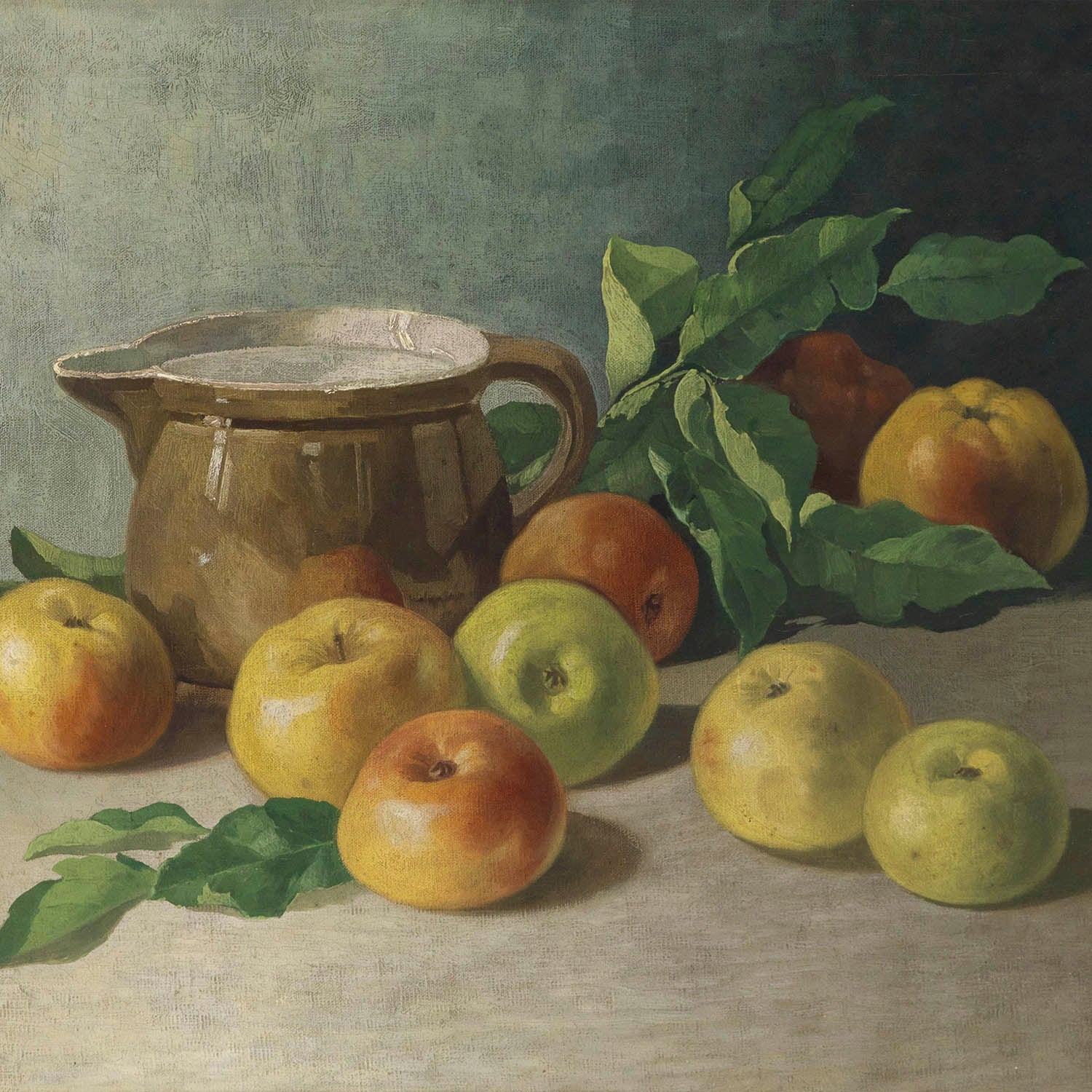 leaves and apples