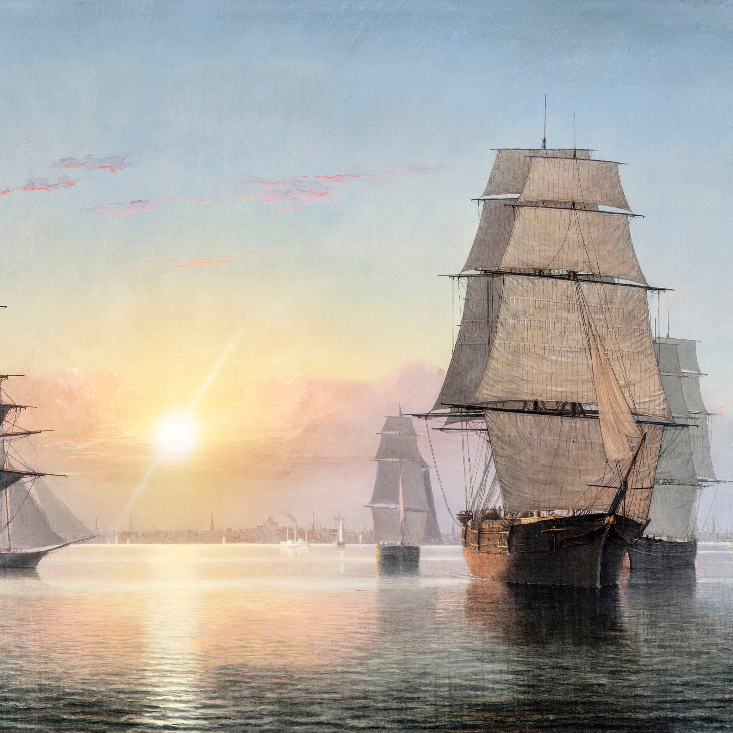 boston harbor sunset