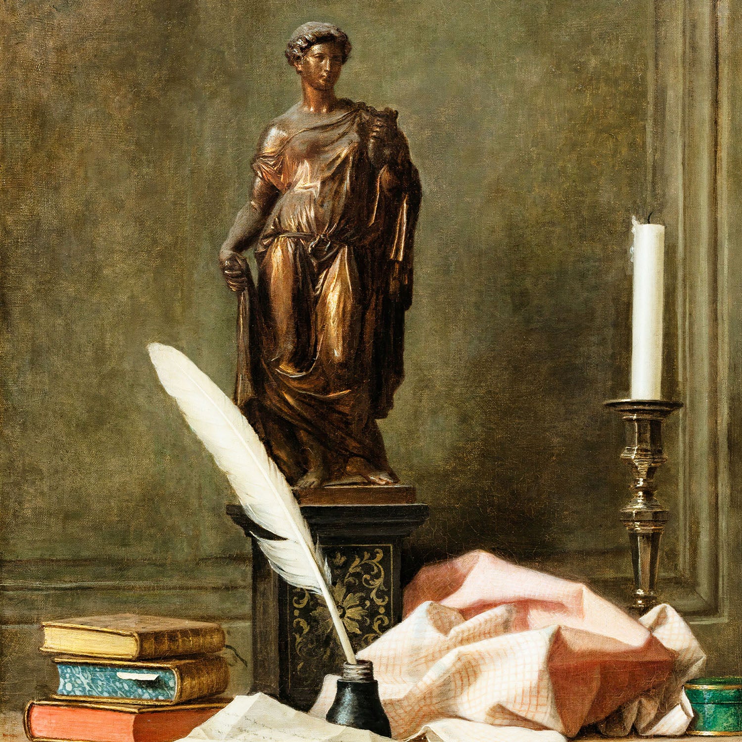 still life with statue