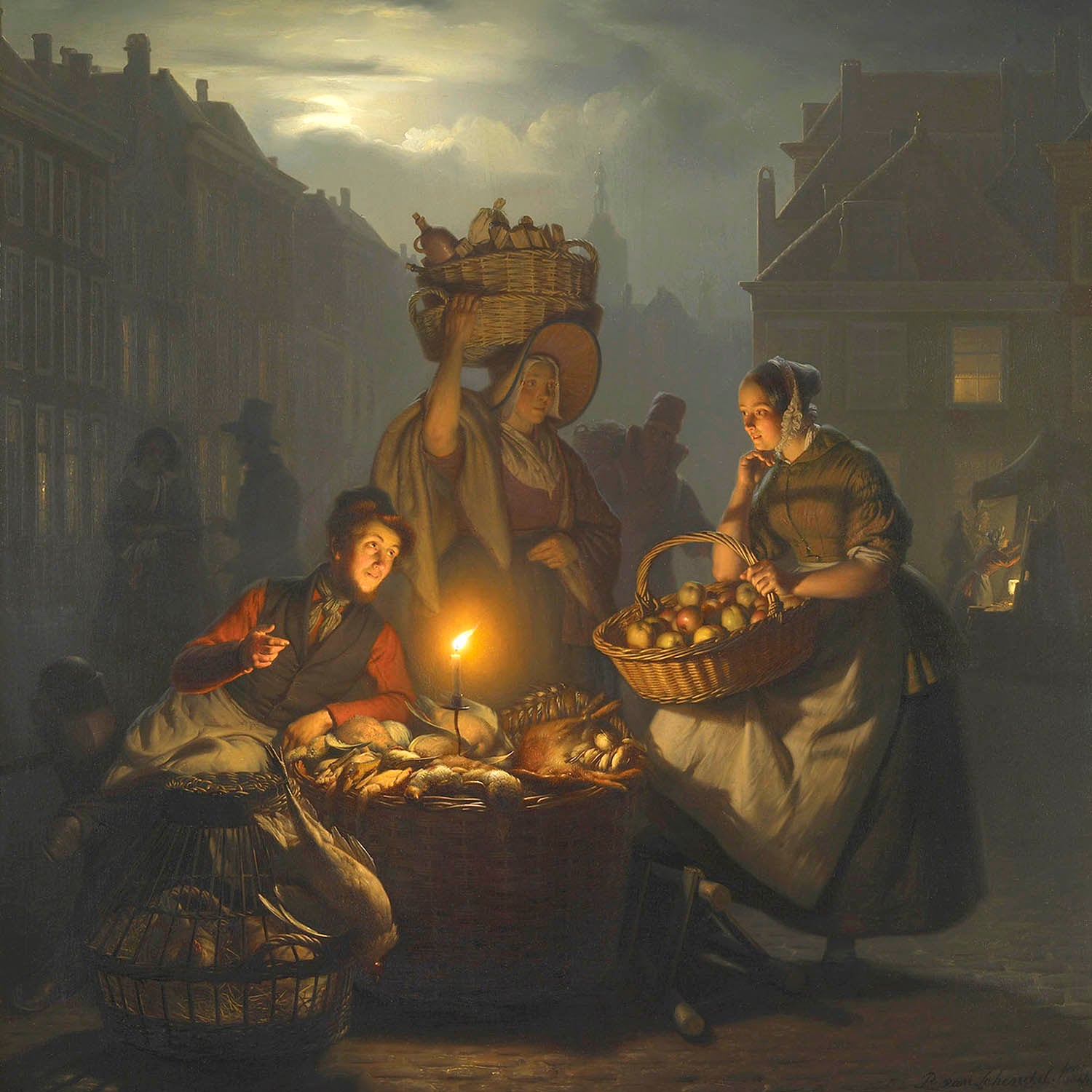 market scene by night