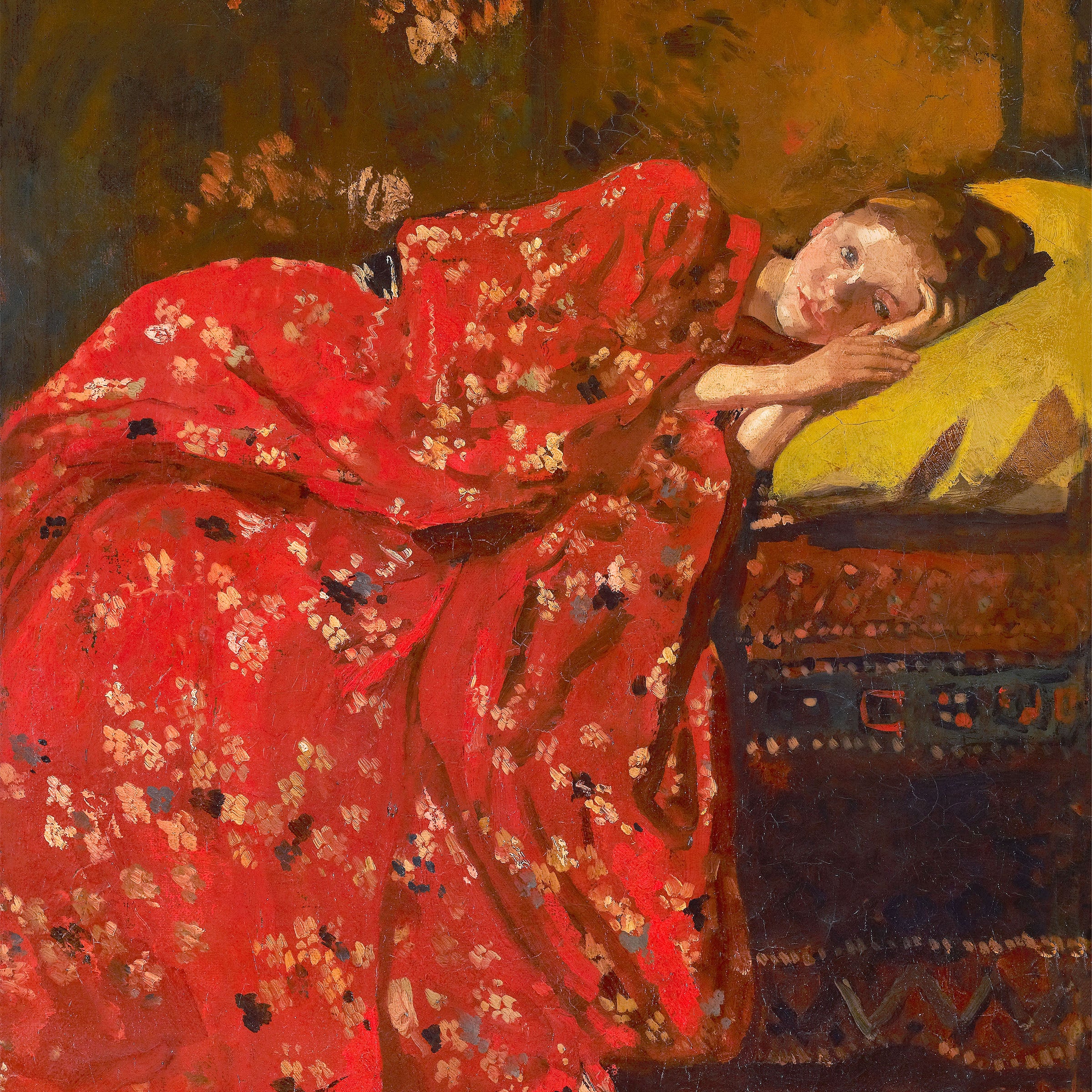 girl in red kimono