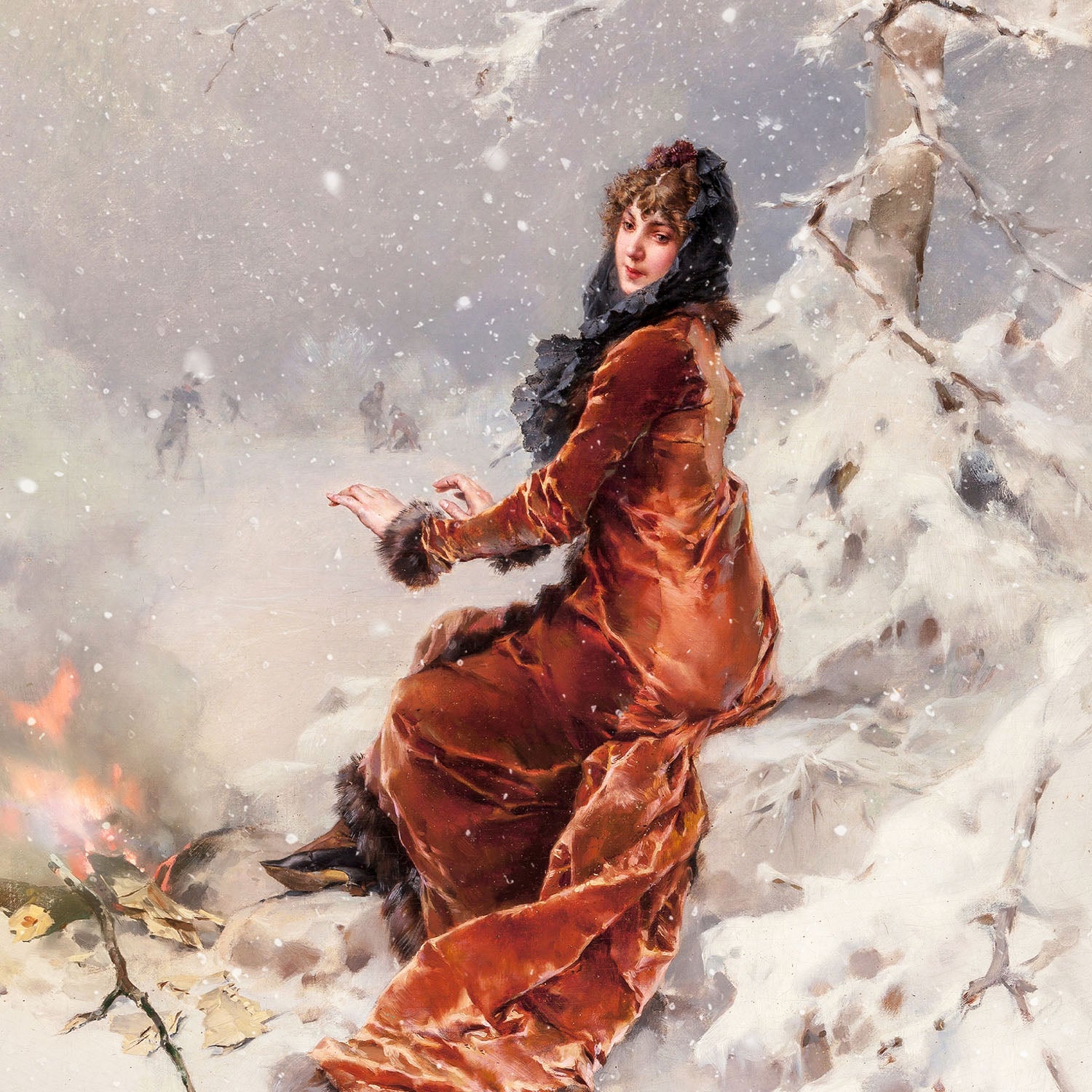 by the fire