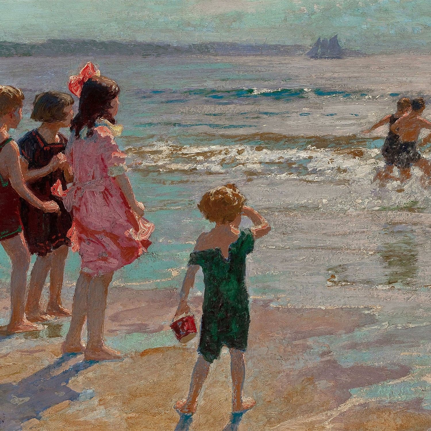 children at the shore