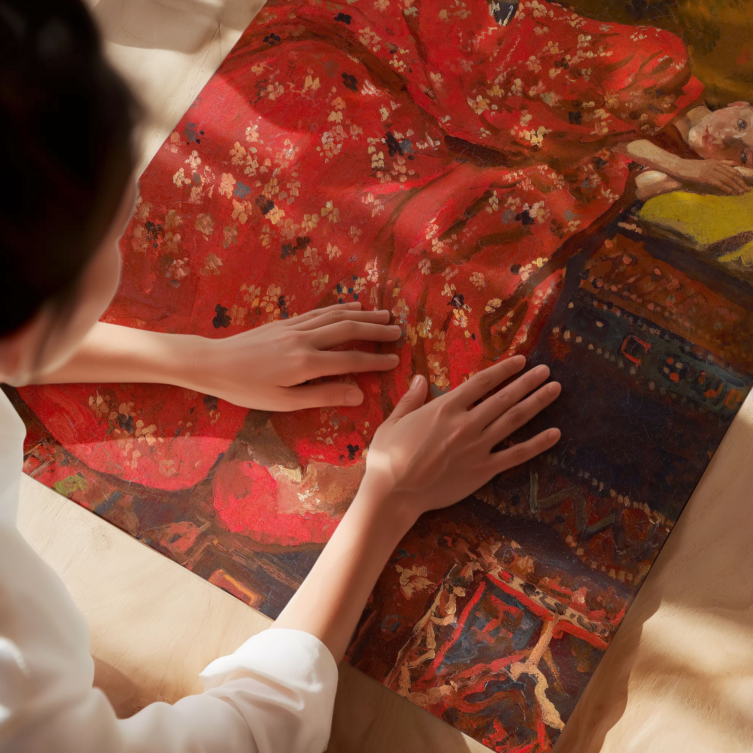 girl in red kimono