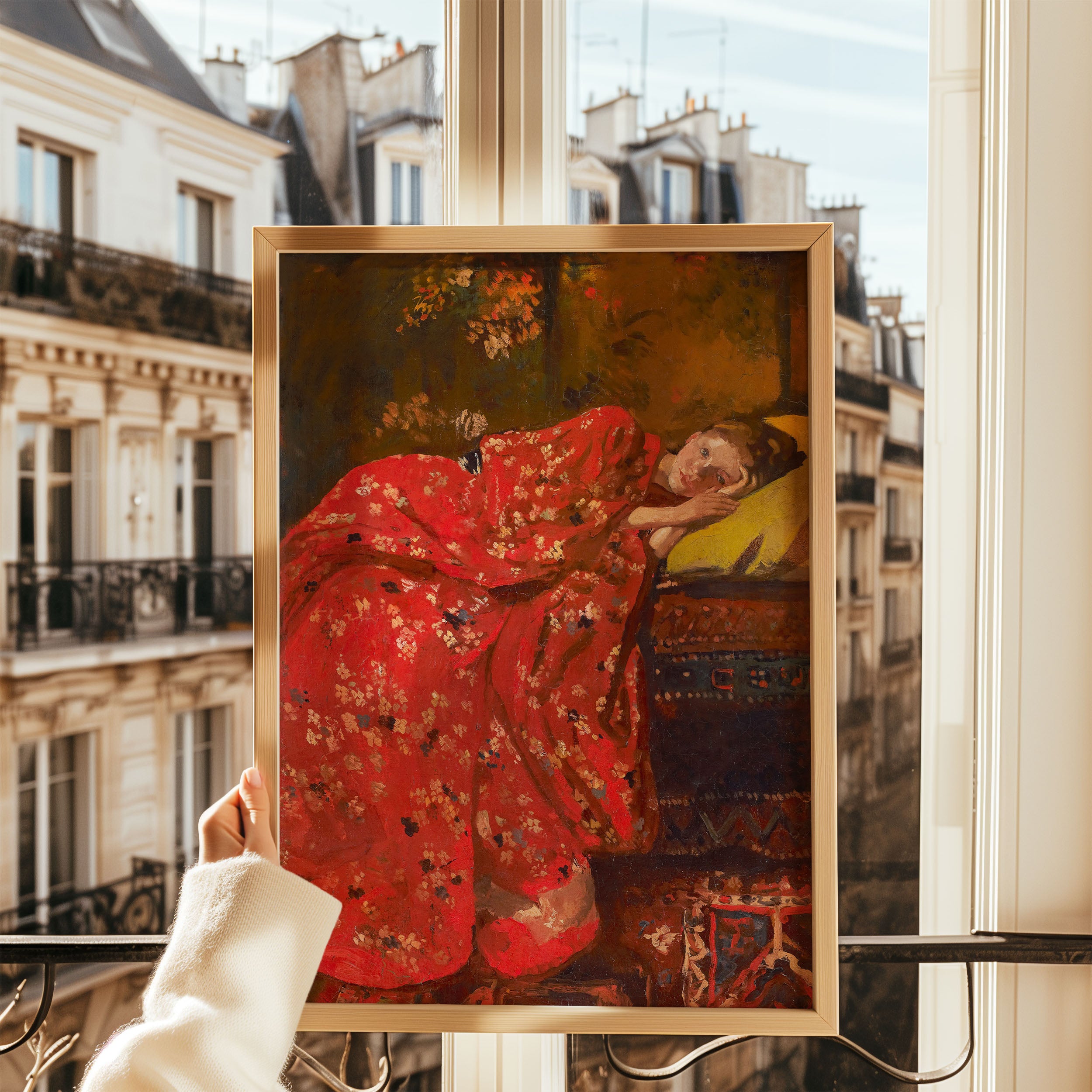 girl in red kimono