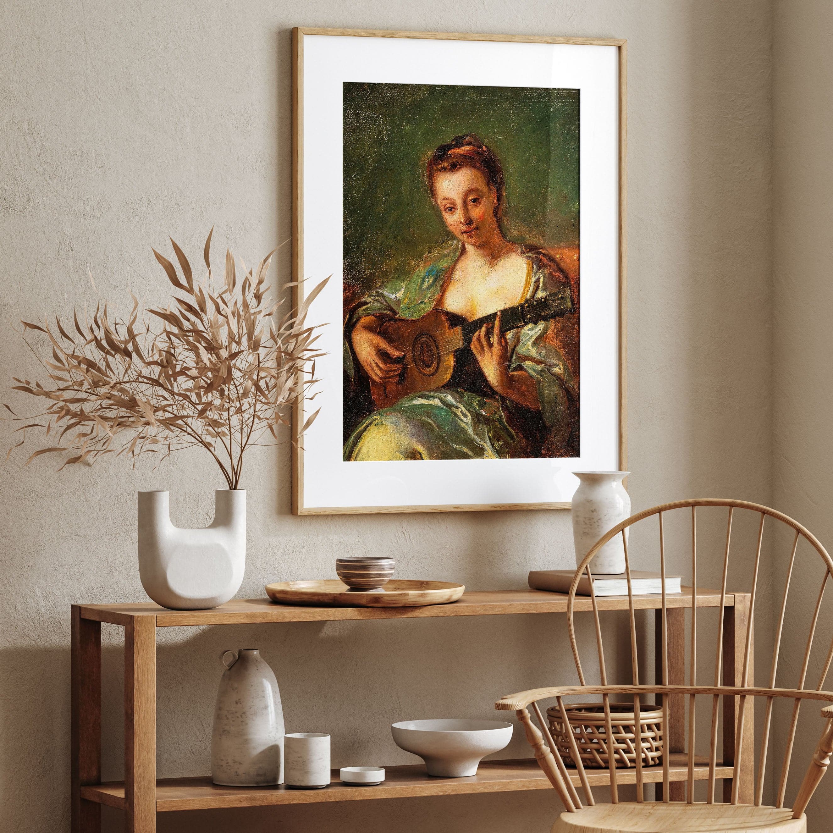 lady playing the guitar