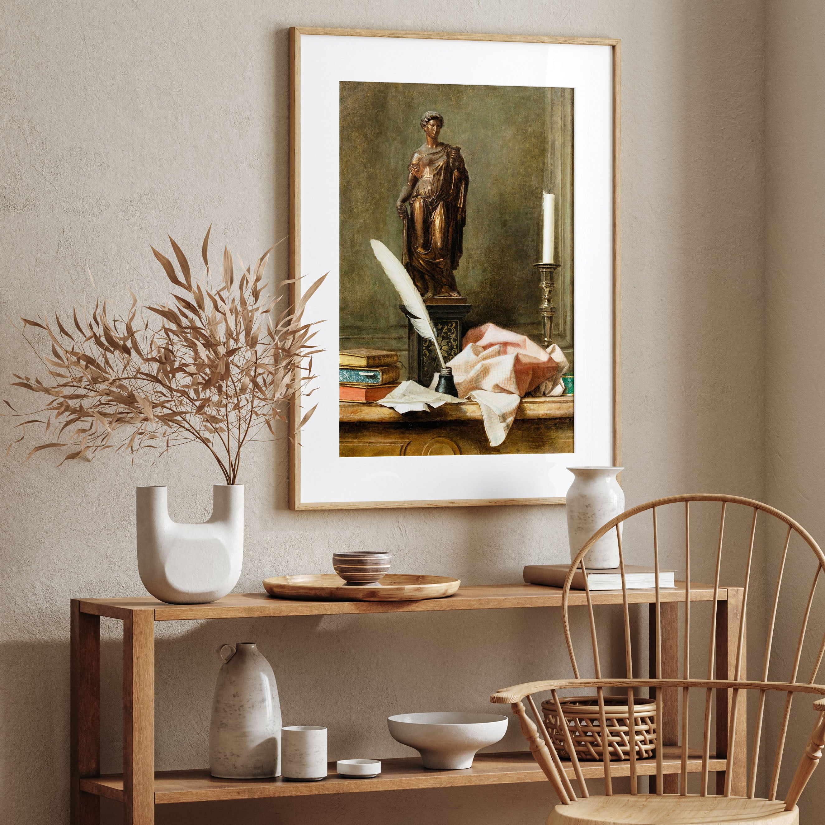 still life with statue