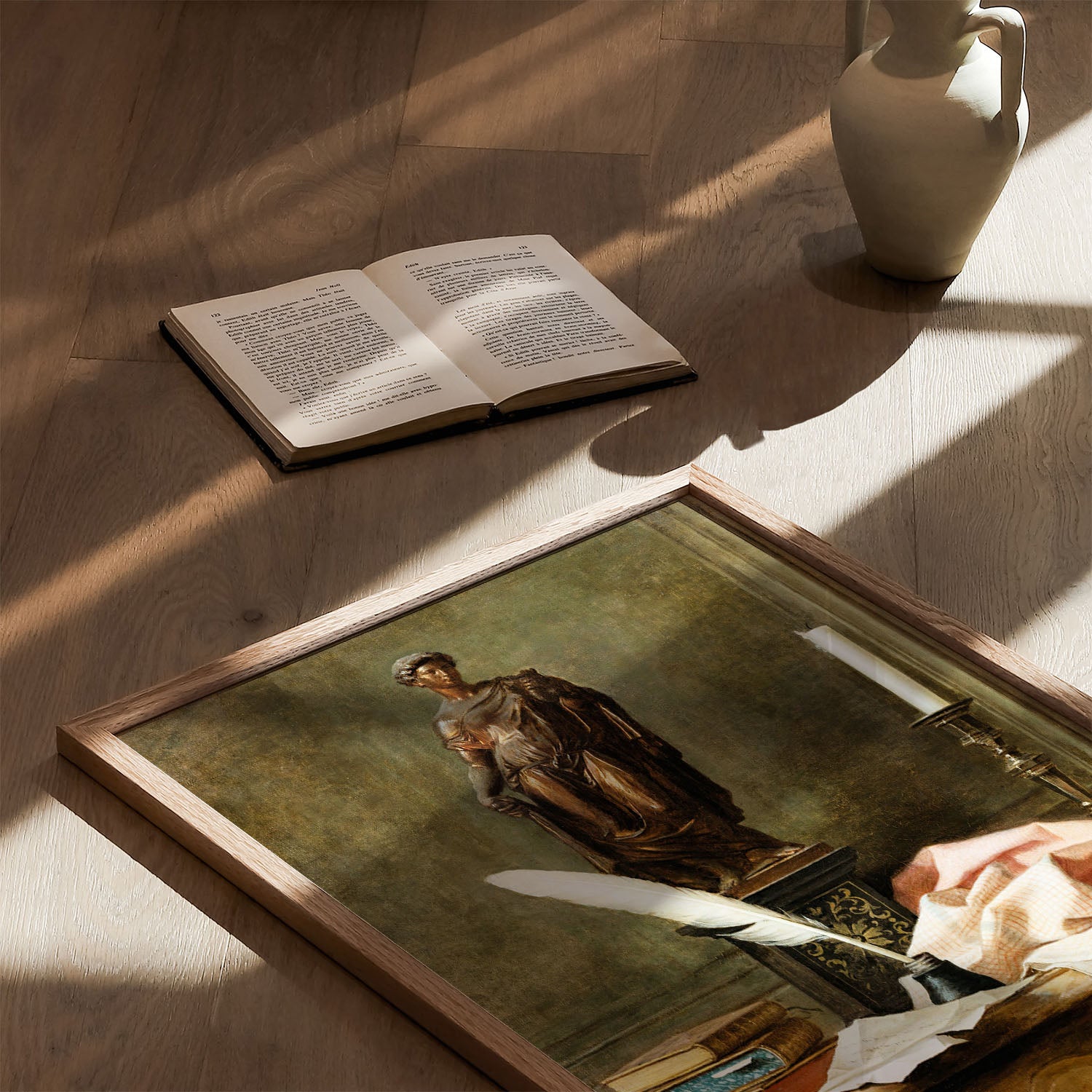 still life with statue
